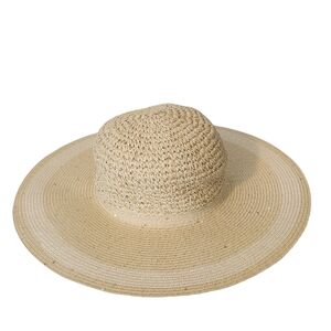 Collection Eighteen Natural Woven Straw Sunhat with Sparkly Sequins One Size